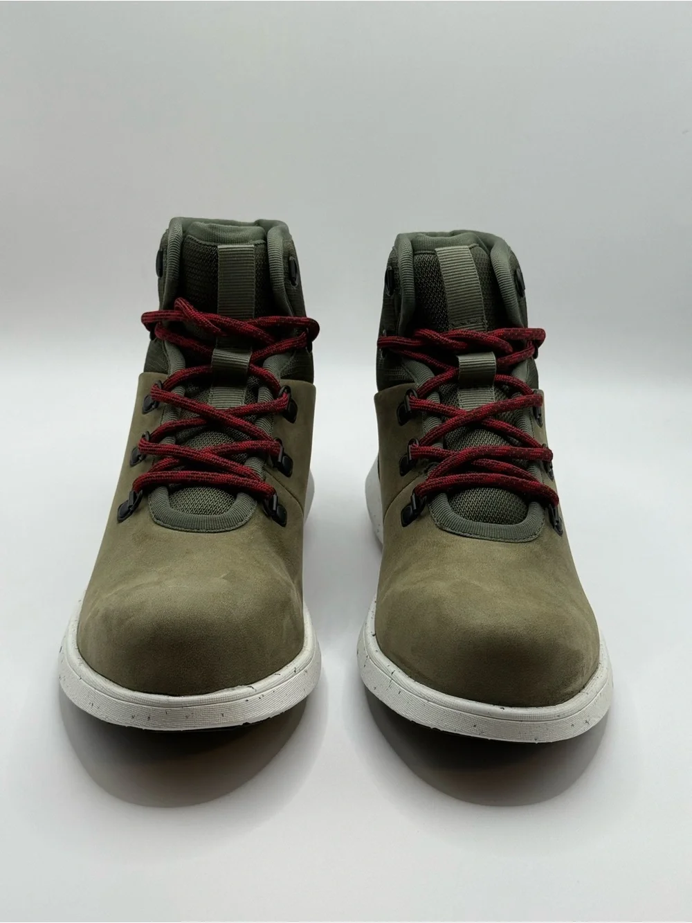 Bogs Olive Green and Black Kids Boots with Red Laces